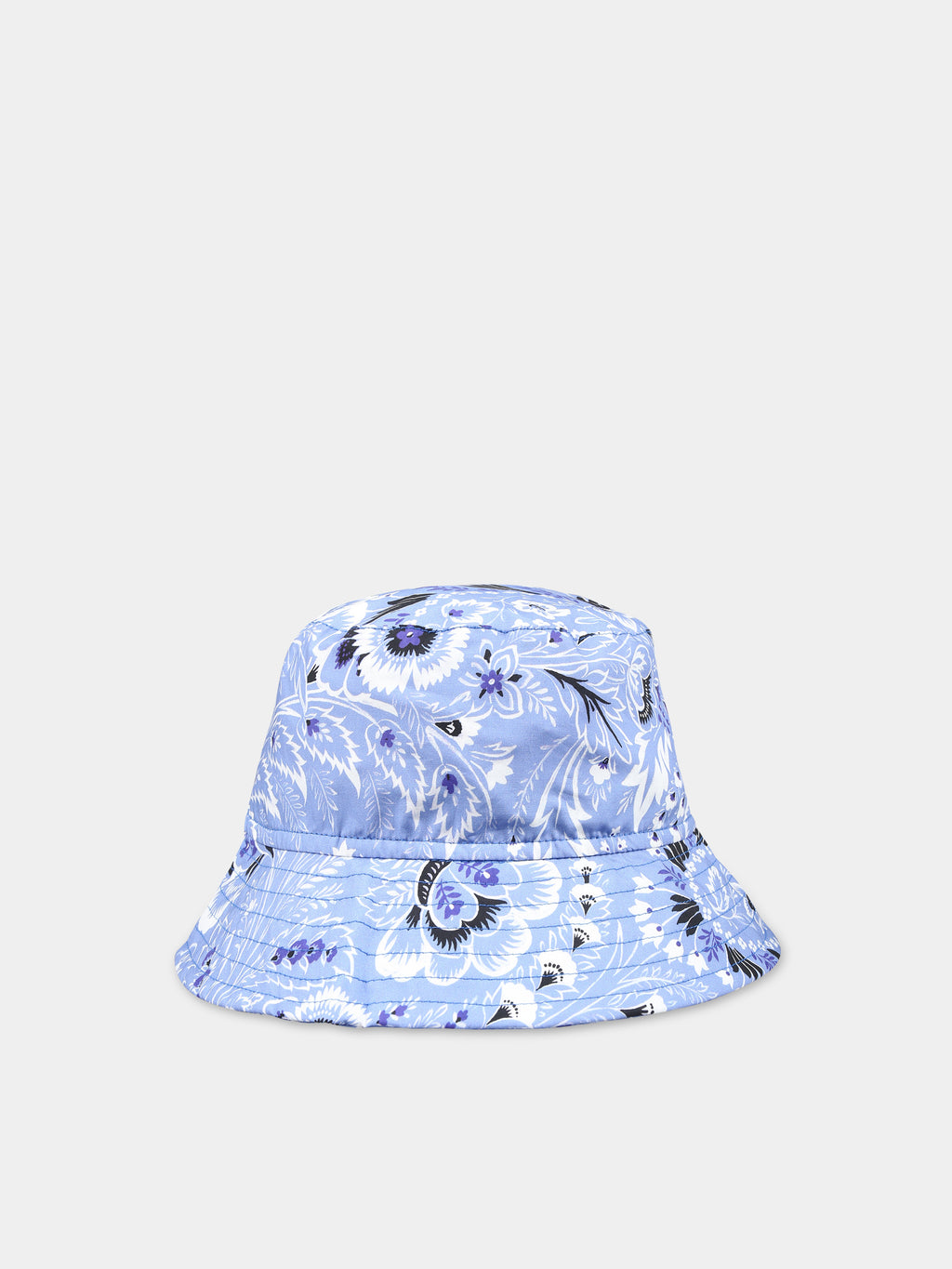 Sky blue cloche for kids with paisley motif